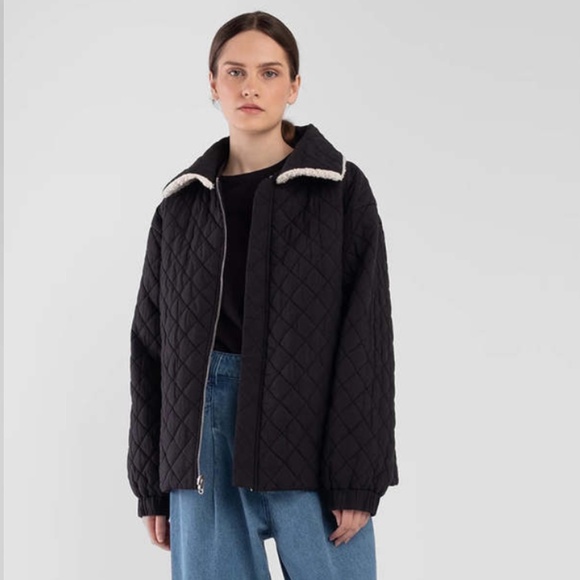 Micaela Greg - Reversible Bomber in Faded Black - Picture 2 of 12